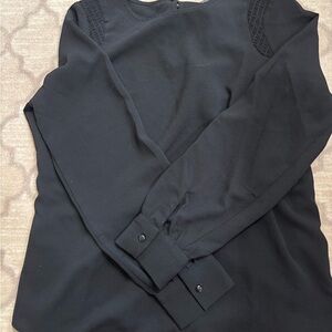 Adrianna Papell Black Textured Blouse